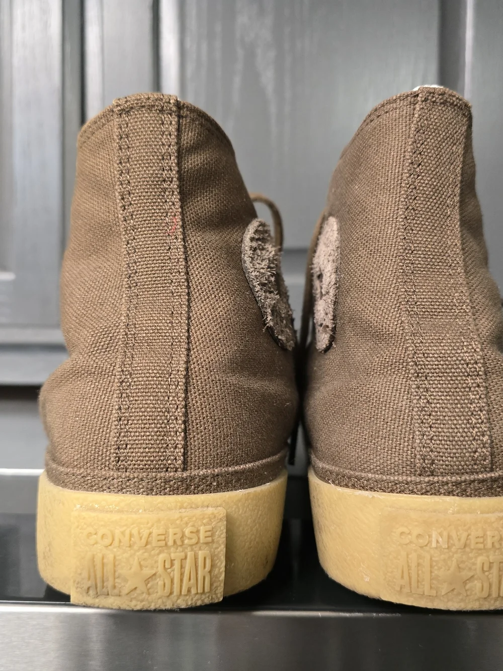 Converse Brown Canvas High-Top Sneakers with Gum Sole